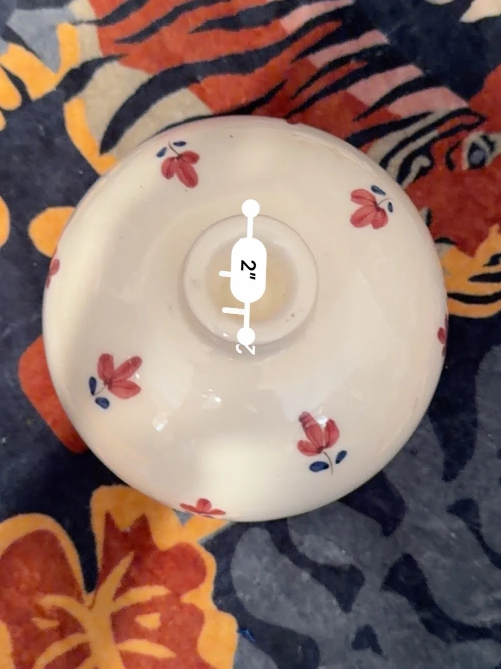 Vintage Hand Painted Ceramic Taper Candle Holder Floral Cottagecore Farmhouse